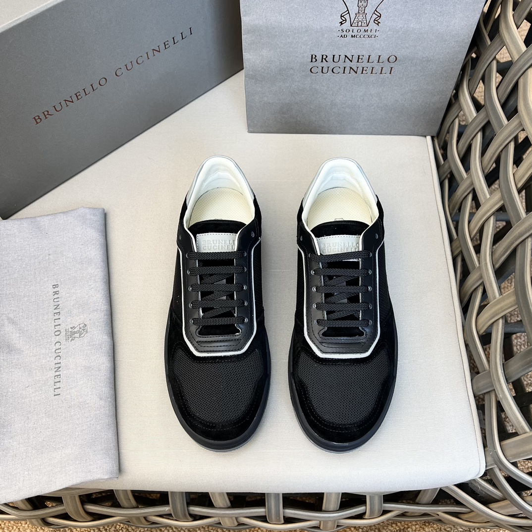 Brunello Cucinelli Spring/Summer New Colour Block Sports Board Men's Shoes ¡Esta zapatilla plana est