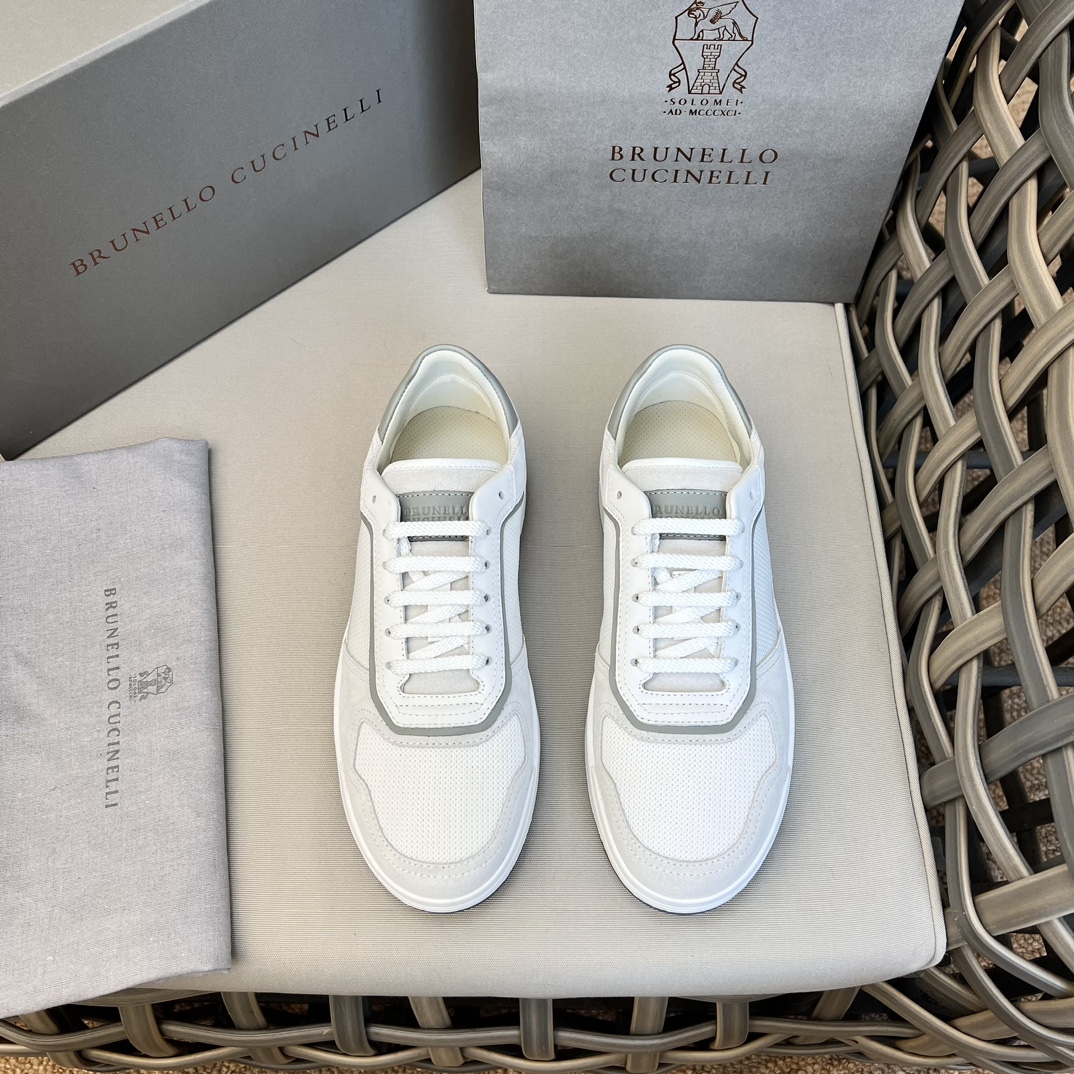 Brunello Cucinelli Spring/Summer New Colour Block Sports Board Men's Shoes ¡Esta zapatilla plana est