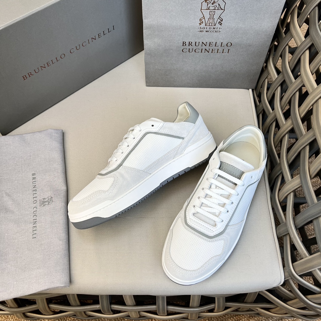 Brunello Cucinelli Spring/Summer New Colour Block Sports Board Men's Shoes ¡Esta zapatilla plana est