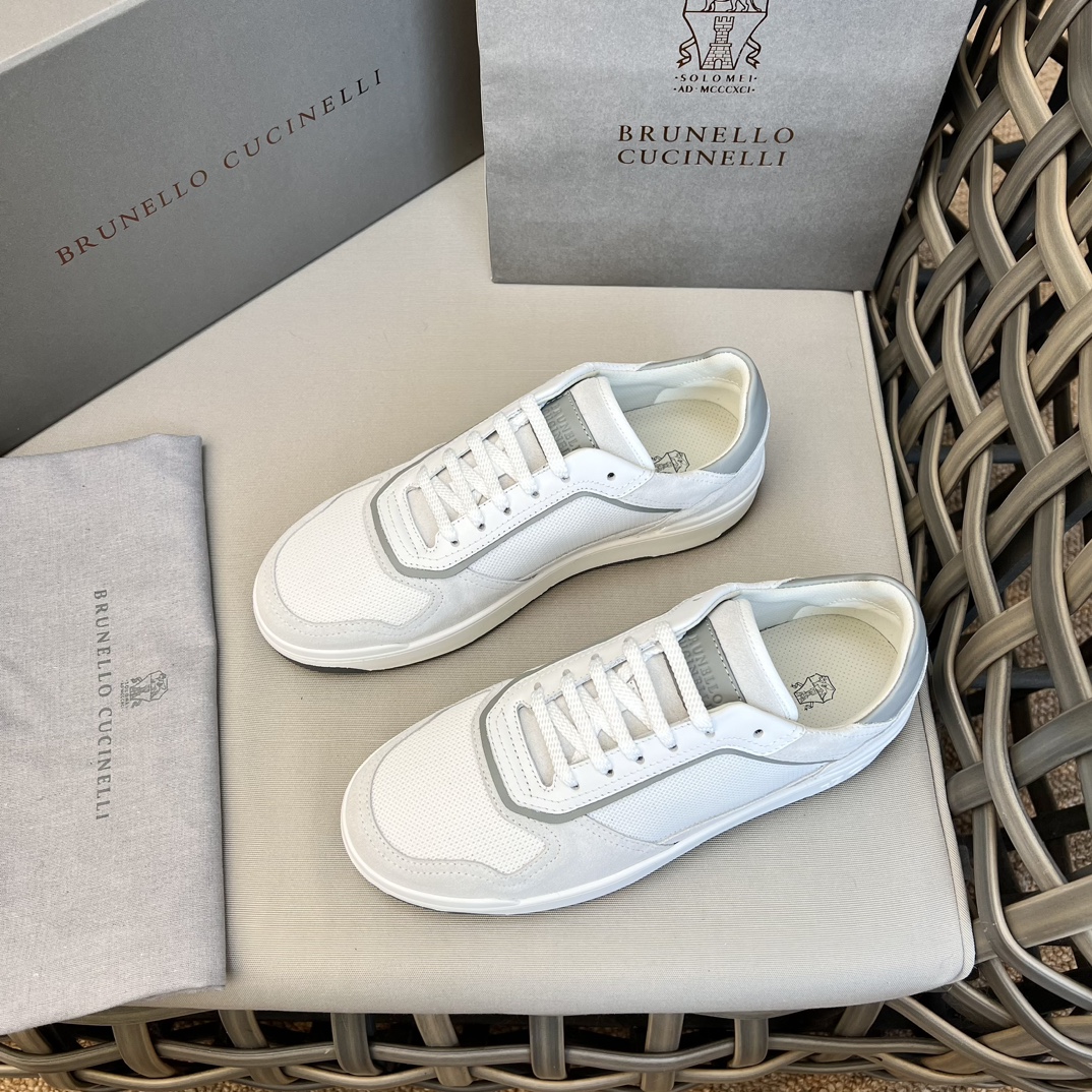 Brunello Cucinelli Spring/Summer New Colour Block Sports Board Men's Shoes ¡Esta zapatilla plana est