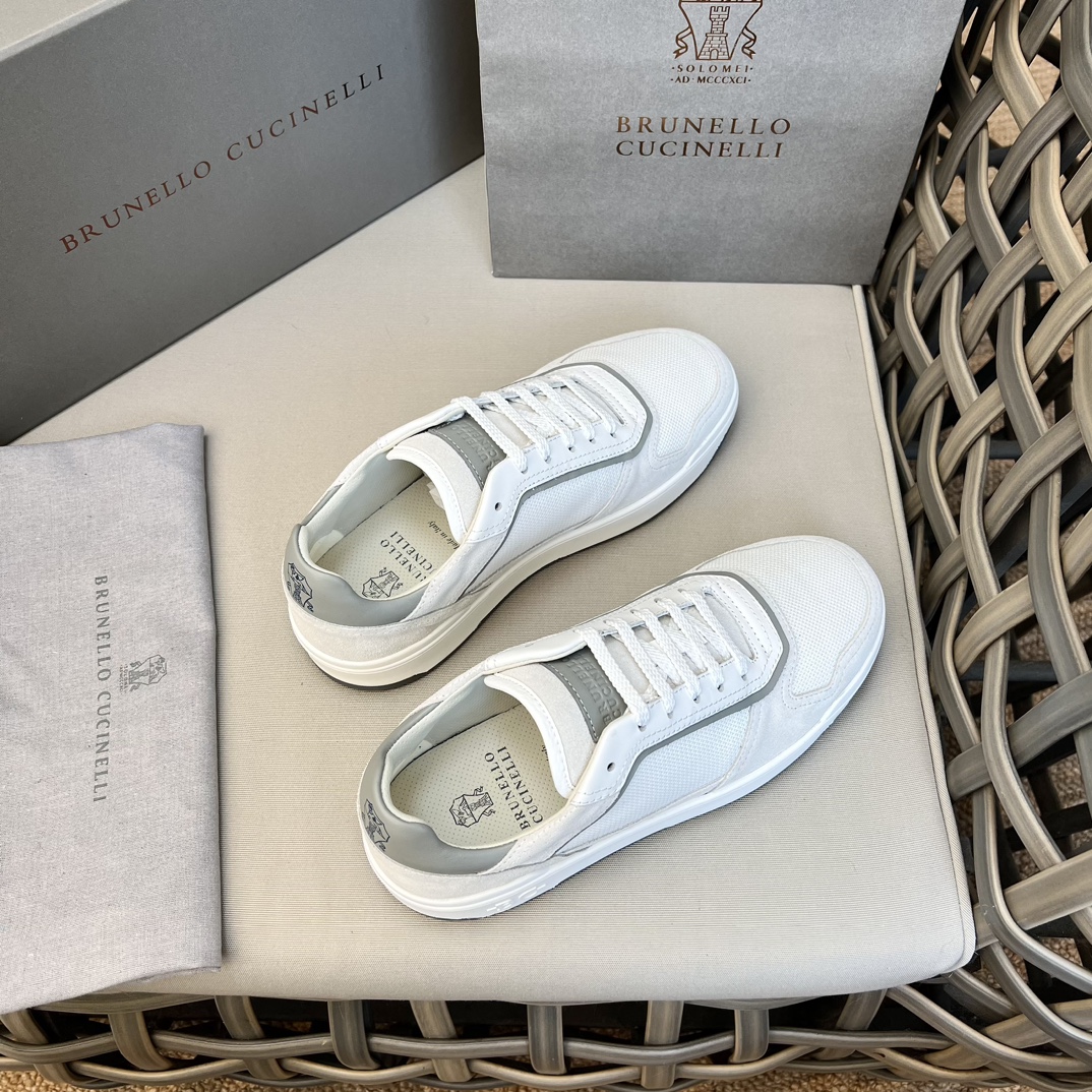 Brunello Cucinelli Spring/Summer New Colour Block Sports Board Men's Shoes ¡Esta zapatilla plana est