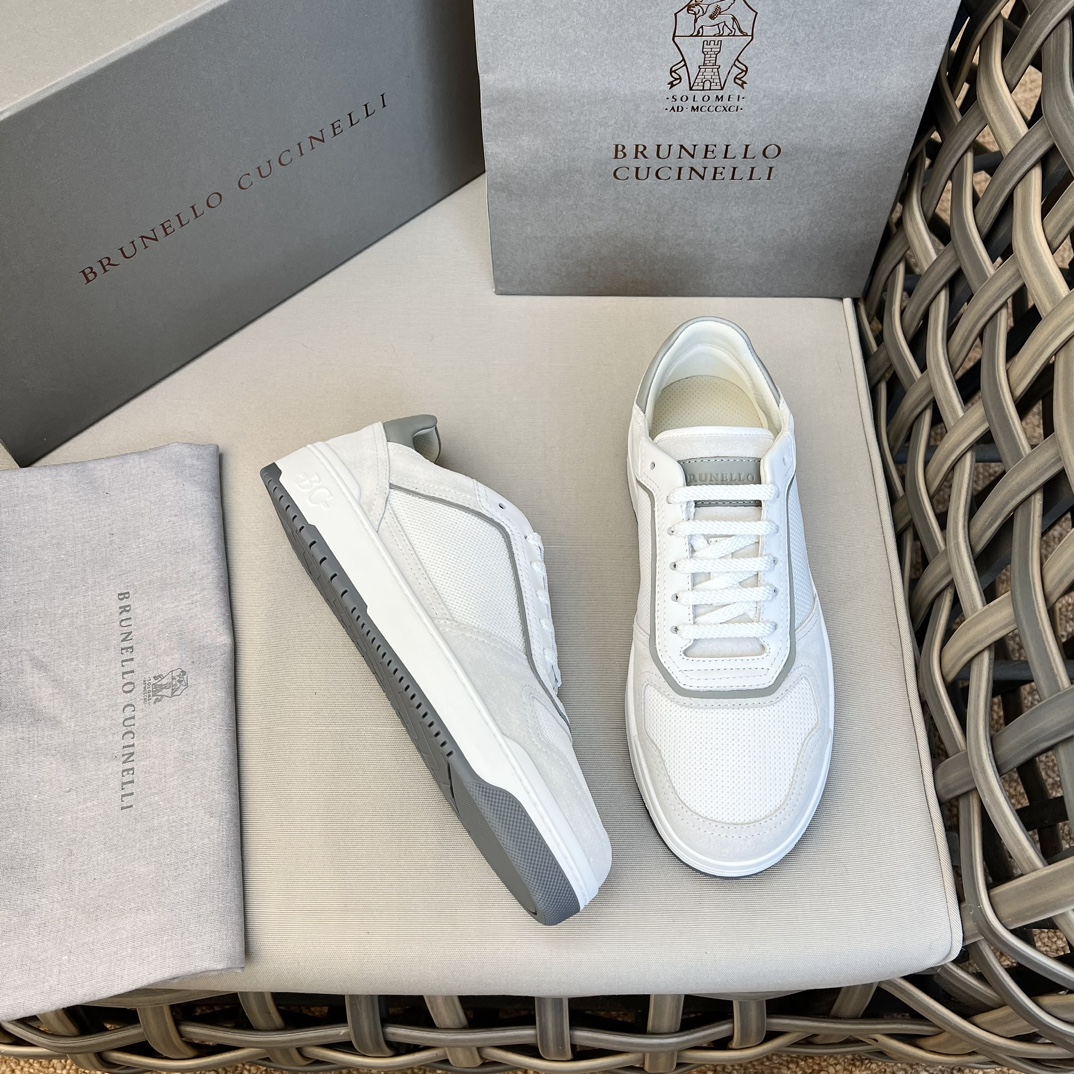Brunello Cucinelli Spring/Summer New Colour Block Sports Board Men's Shoes ¡Esta zapatilla plana est