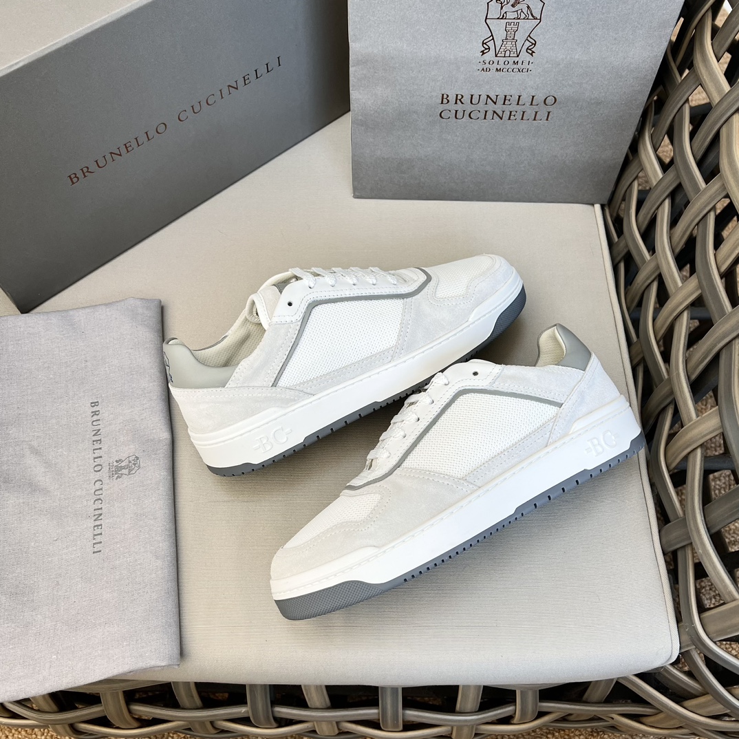 Brunello Cucinelli Spring/Summer New Colour Block Sports Board Men's Shoes ¡Esta zapatilla plana est