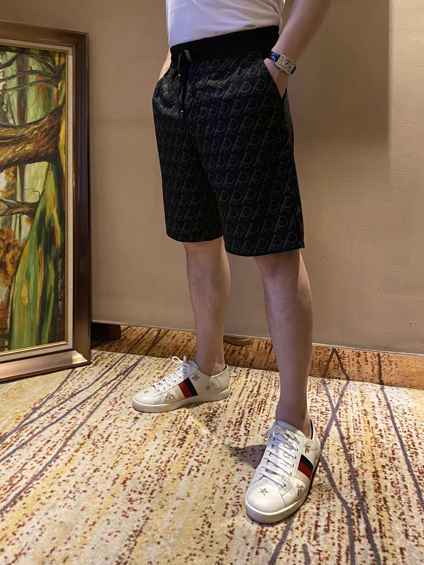 迪奥Dior2024夏季新款男士休闲短裤高级定制面料透气面料透气弹力舒适度极高细节无可挑剔顶级辅料配备原