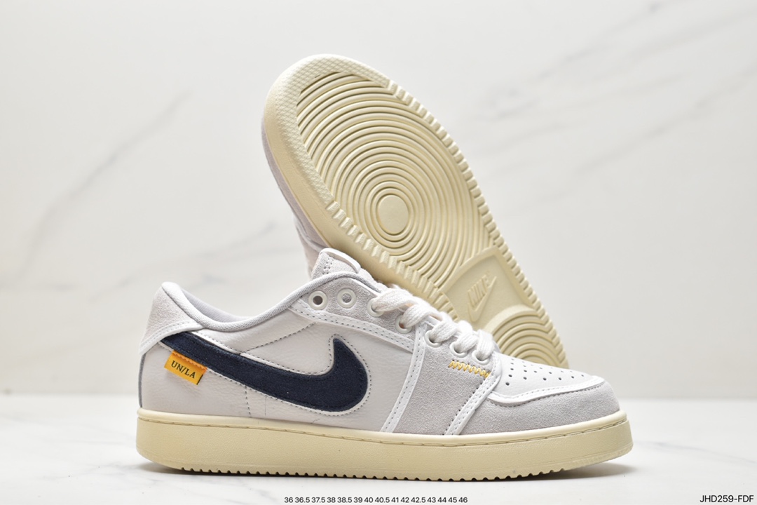 190 Uion LA x Air Jordan AJ1 KO Low 联名白色帆布 DZ4864-100
