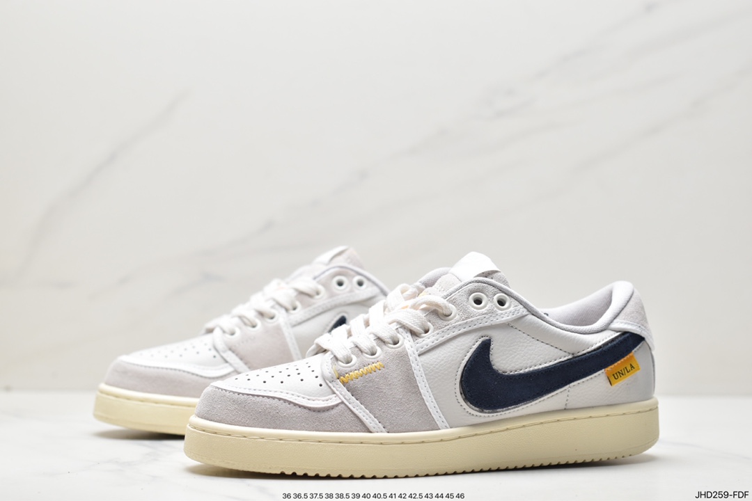 190 Uion LA x Air Jordan AJ1 KO Low 联名白色帆布 DZ4864-100