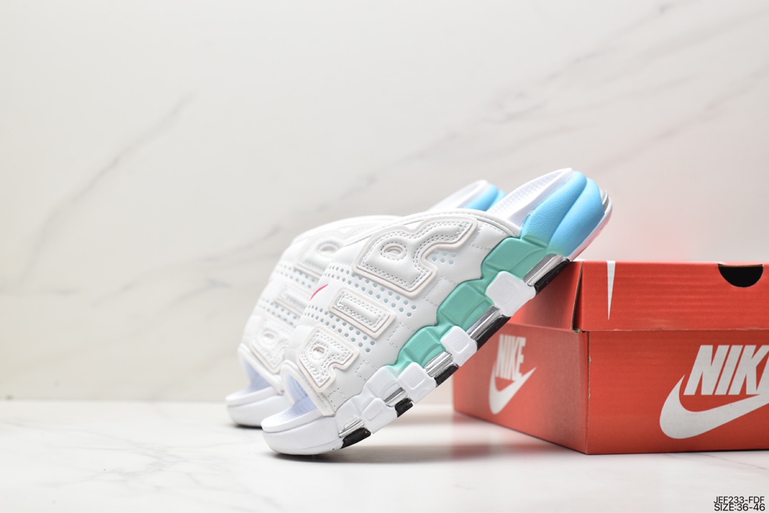 155 NIKE AIR MORE Uptempo Slide皮蓬拖鞋 FN3437-161