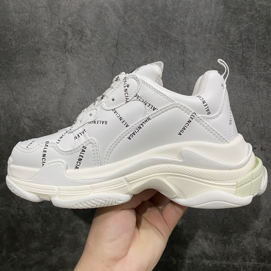 420 Good纯原版本 Balenciaga Triple S 弹幕满印白色