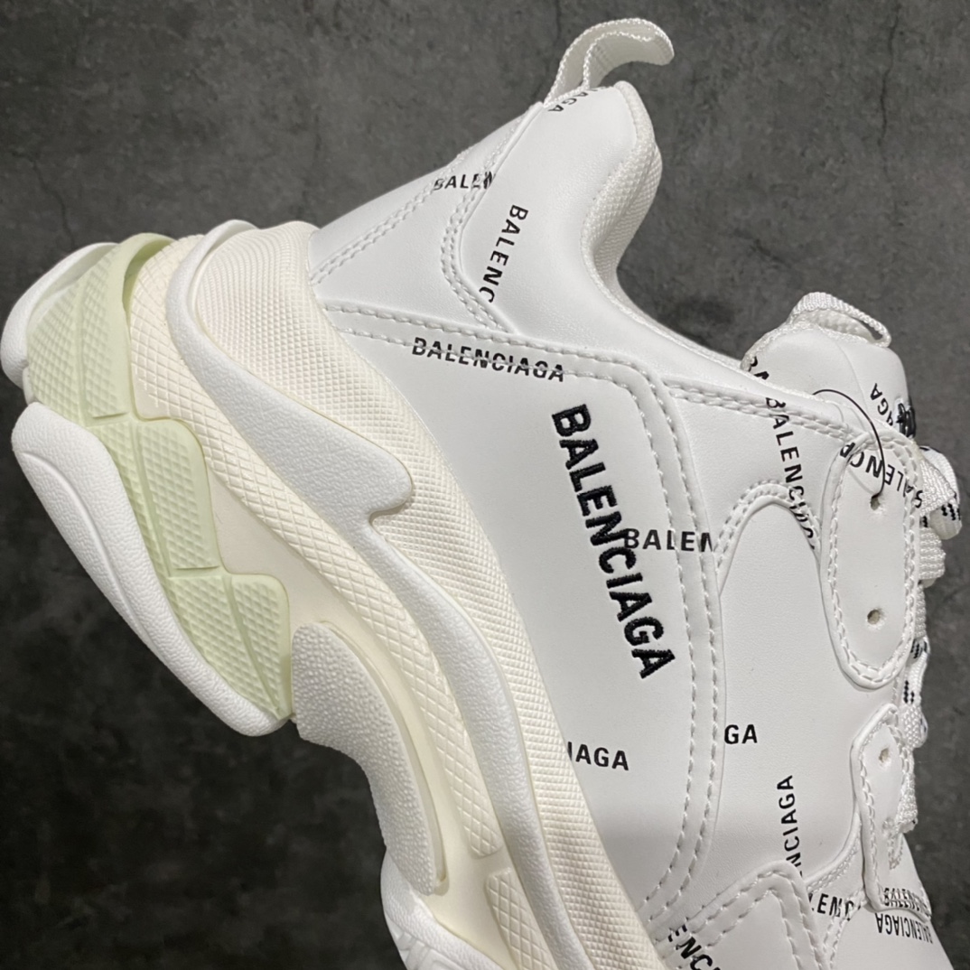 420 Good纯原版本 Balenciaga Triple S 弹幕满印白色