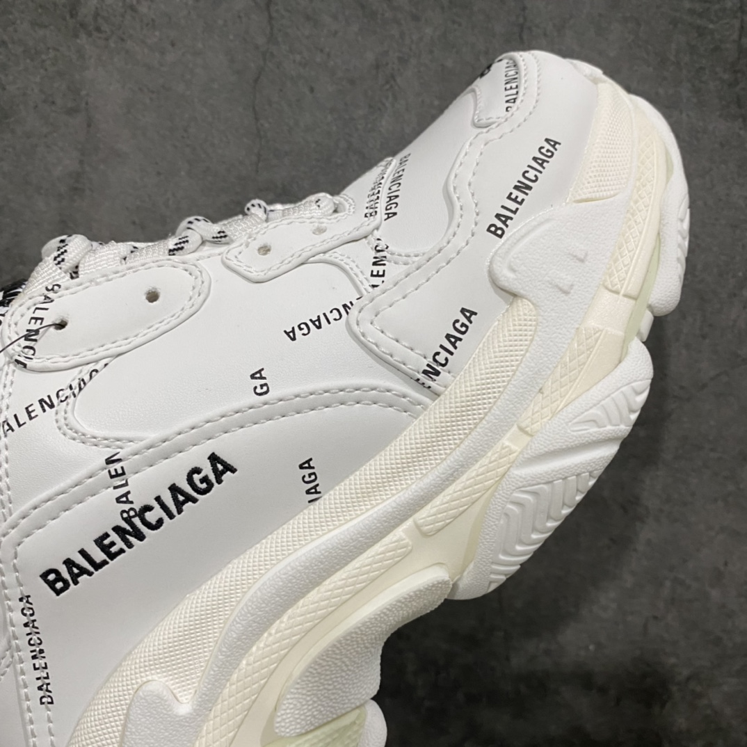 420 Good纯原版本 Balenciaga Triple S 弹幕满印白色