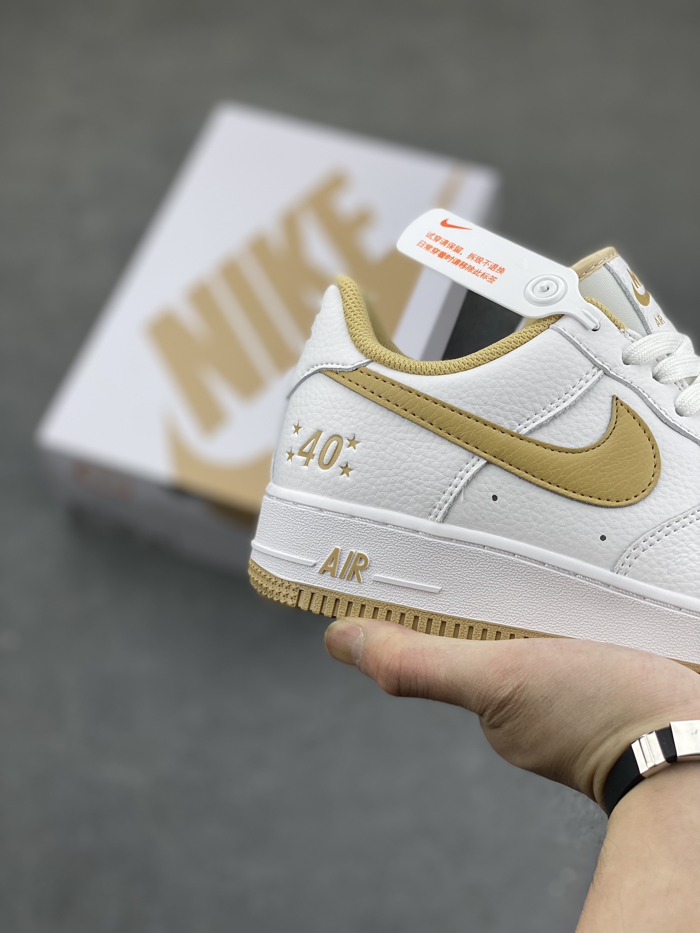 Nike Air Force 1 Low '07 40th Anniversary White/Khaki Casual Sneakers 6 i1683244555 7793 4