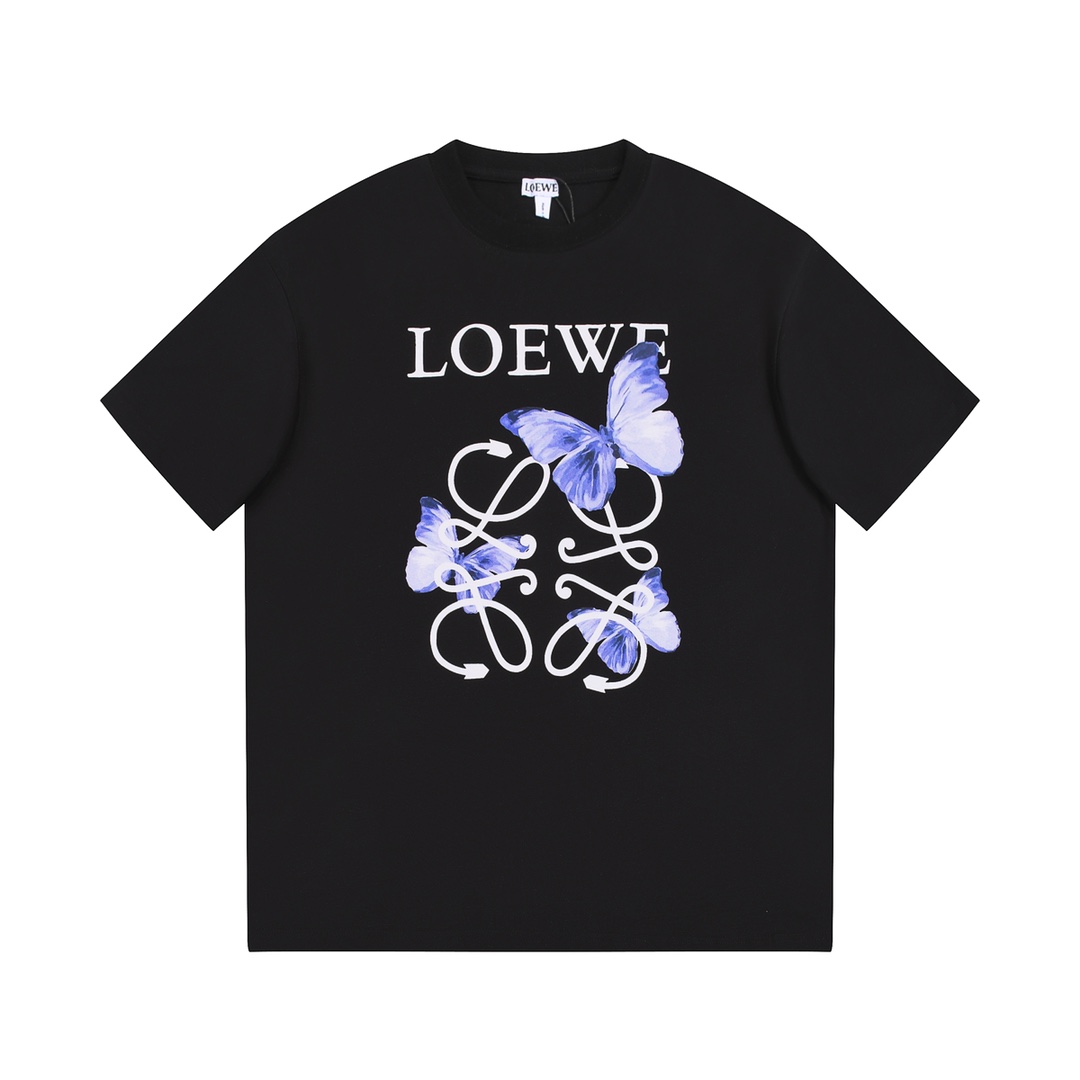 Loewe Abbigliamento T-Shirt Colore albicocca Nero Stampa Unisex Cotone Maniche corte