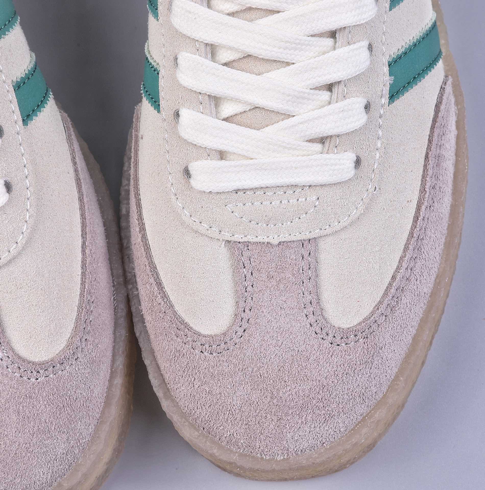 Kith x Clarks x Adidas Originals Samba 8th Street three-party joint beige green samba training shoes ID7297