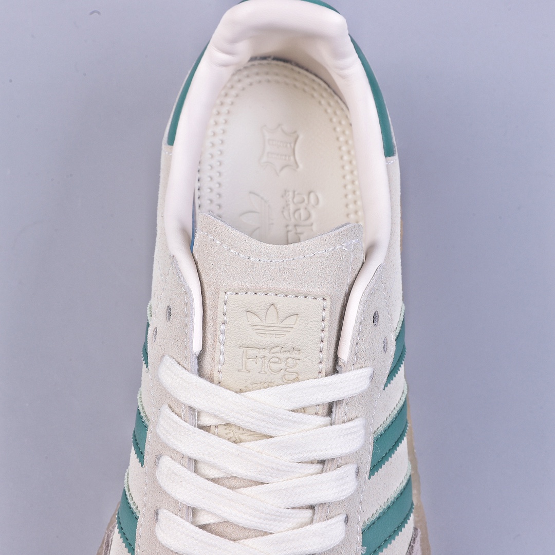 Kith x Clarks x Adidas Originals Samba 8th Street three-party joint beige green samba training shoes ID7297