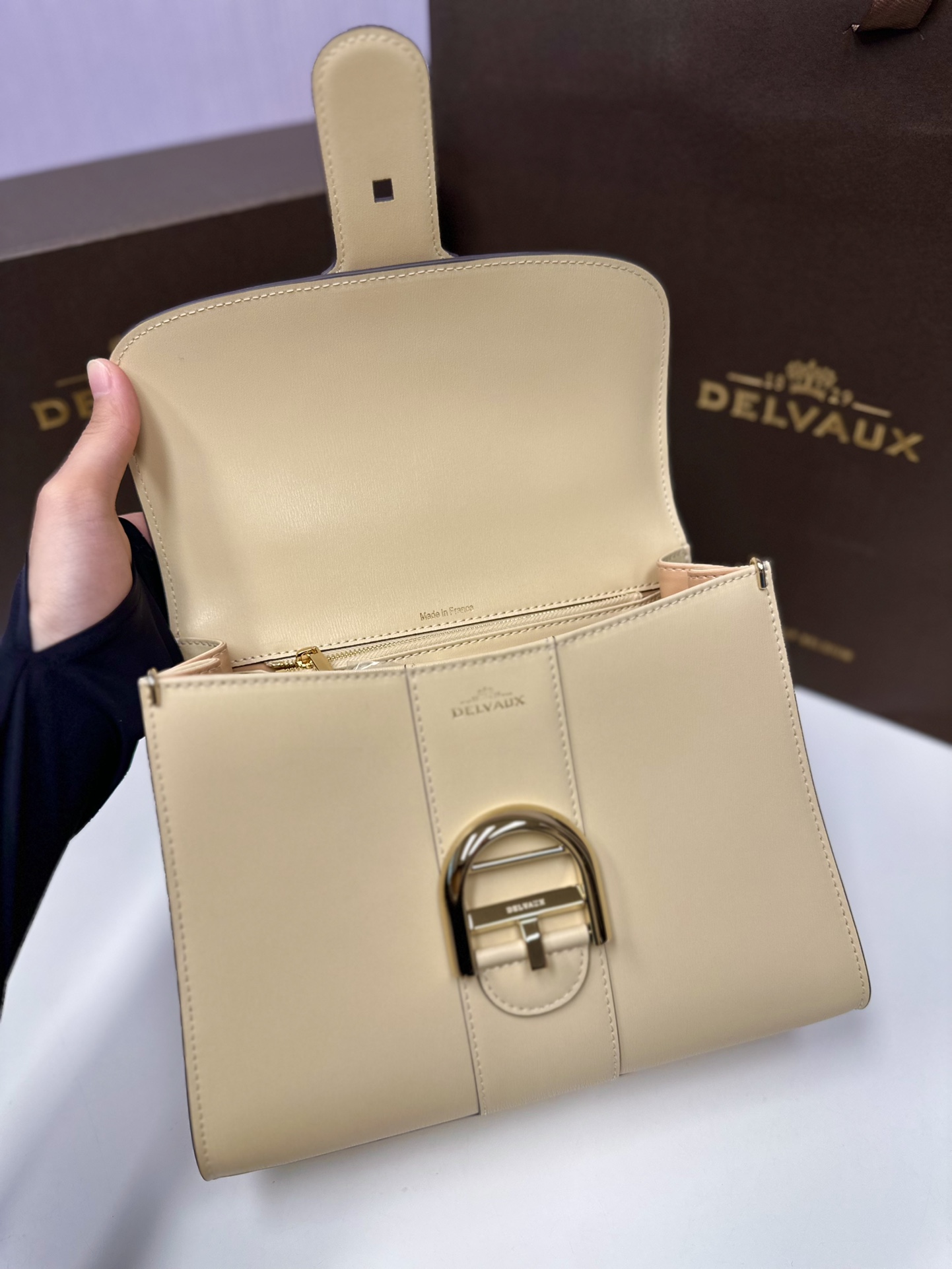 德尔沃新尺码PM新色沙丘色比利时皇家御用品牌顶级原单Delvaux新版双环brillantbox皮现货️