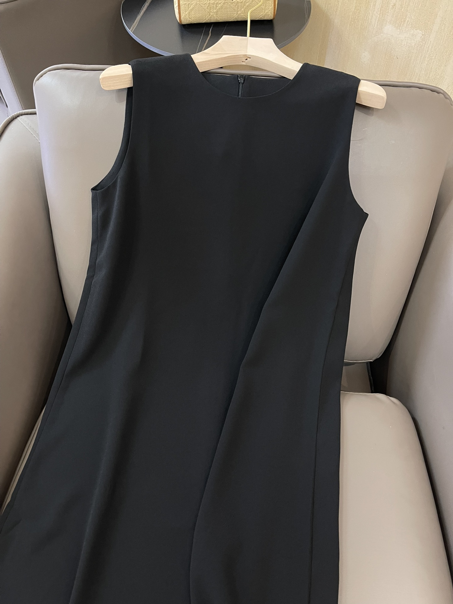 JF008#新款连衣裙thoery醋酸纤维无袖连衣裙显瘦高级感黑色SMLXL