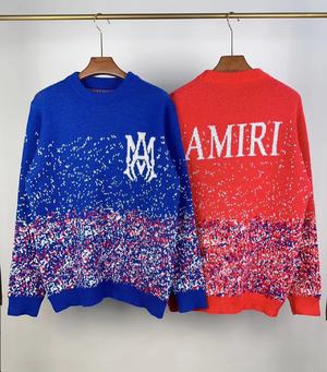 Amiri Clothing Sweatshirts Blue Red Wool