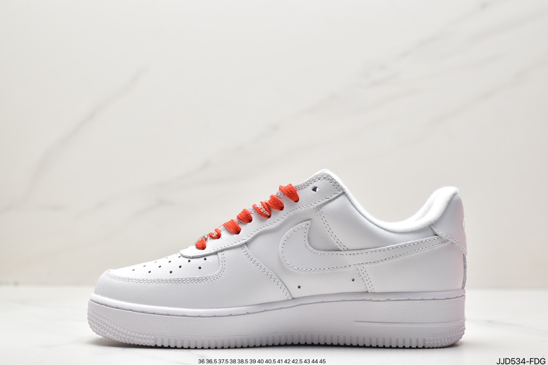 Supreme x 【Nike】 Air Force 1 Low'07”White” Air Force One Sneakers ”Joint White and Red LOGO” CU9225-100