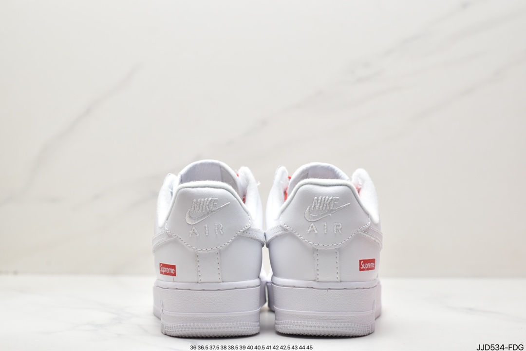 Supreme x 【Nike】 Air Force 1 Low'07”White” Air Force One Sneakers ”Joint White and Red LOGO” CU9225-100