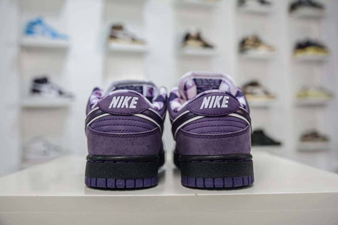 AY version shipped Concepts x Nike SB Dunk Low Purple Lobster BV13130-555