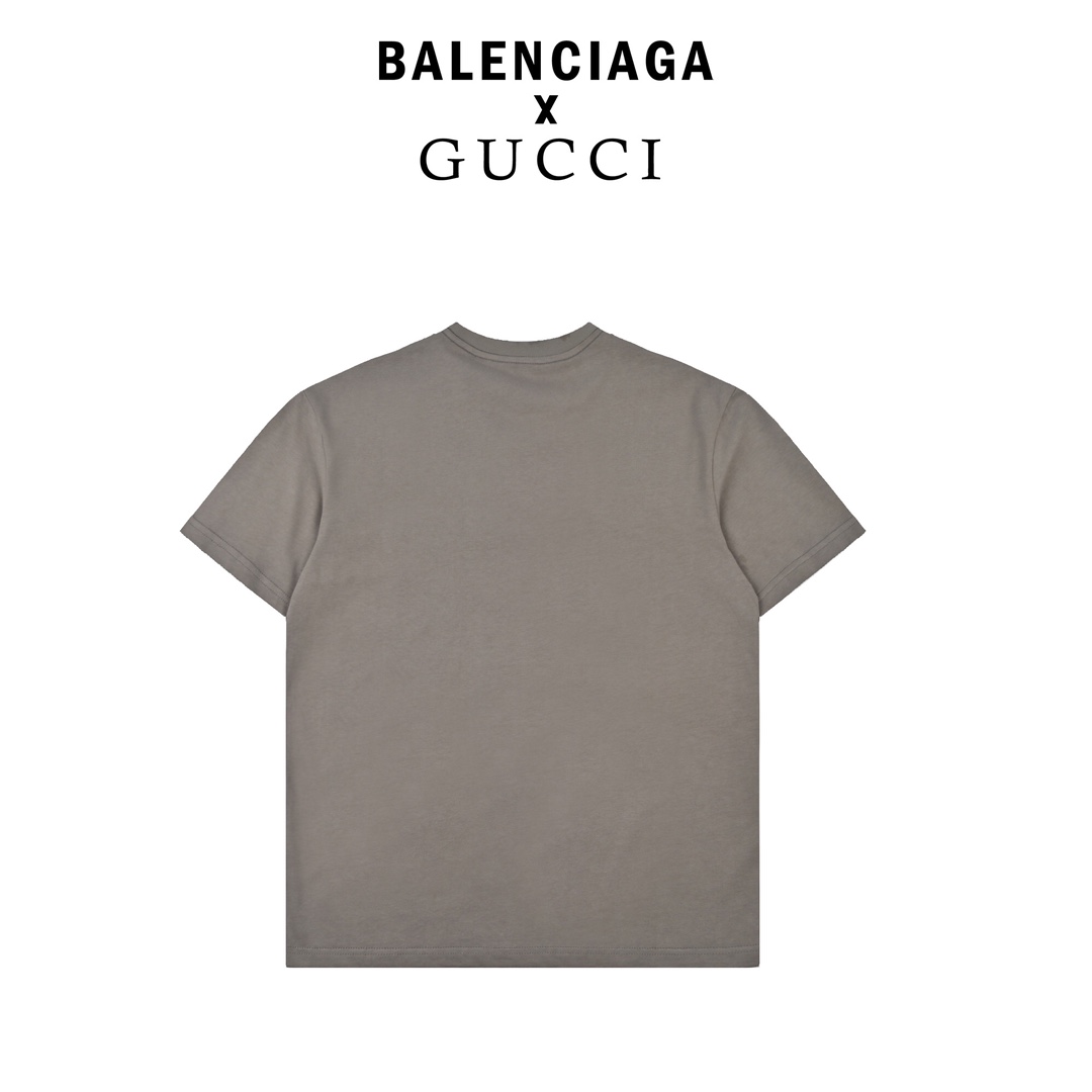 160 Balenciaga联名Gucci双字母直喷工艺短袖