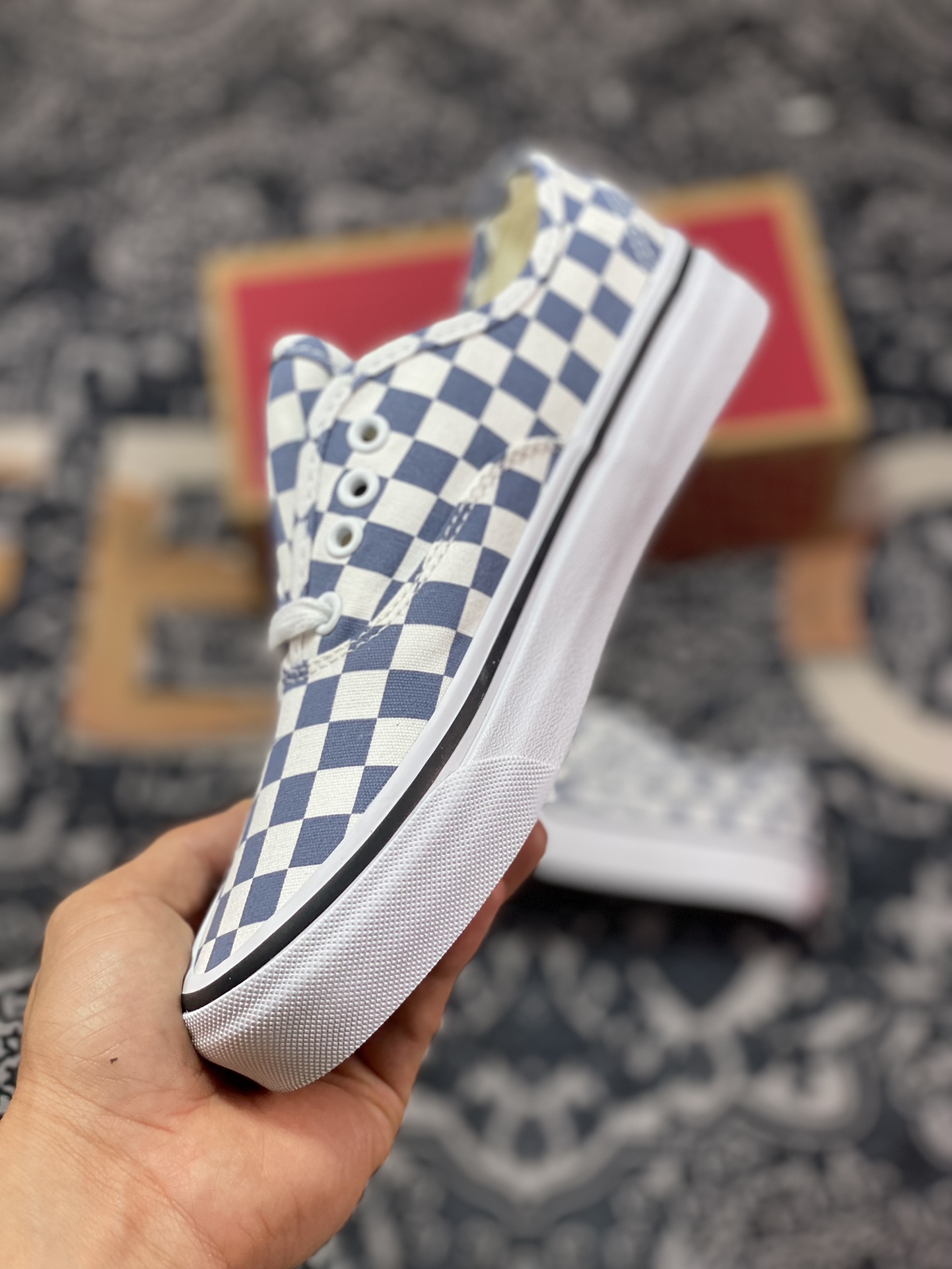 Vans Authentic 44 DX Grey and White Checkerboard Sneakers