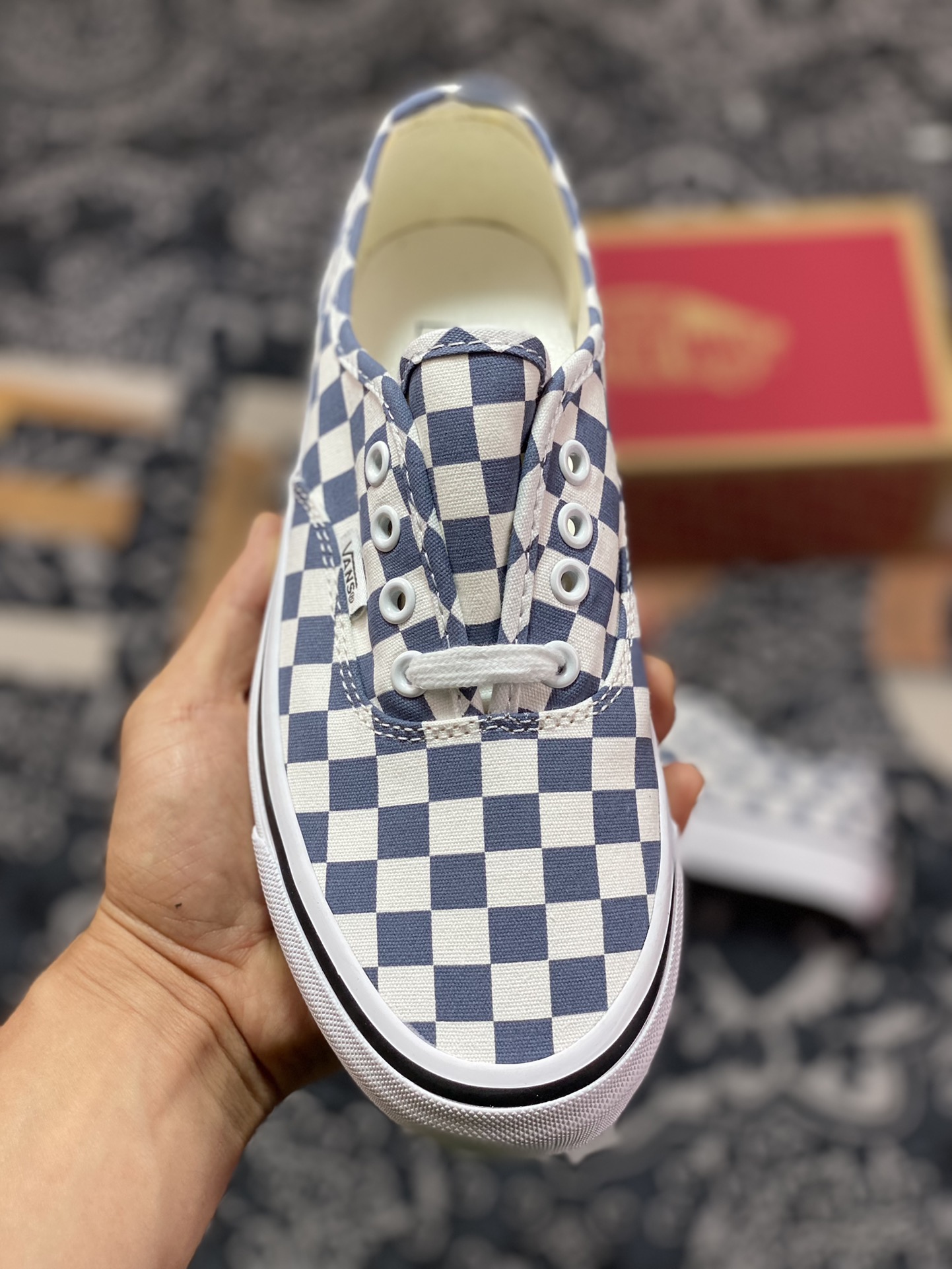 Vans Authentic 44 DX Grey and White Checkerboard Sneakers