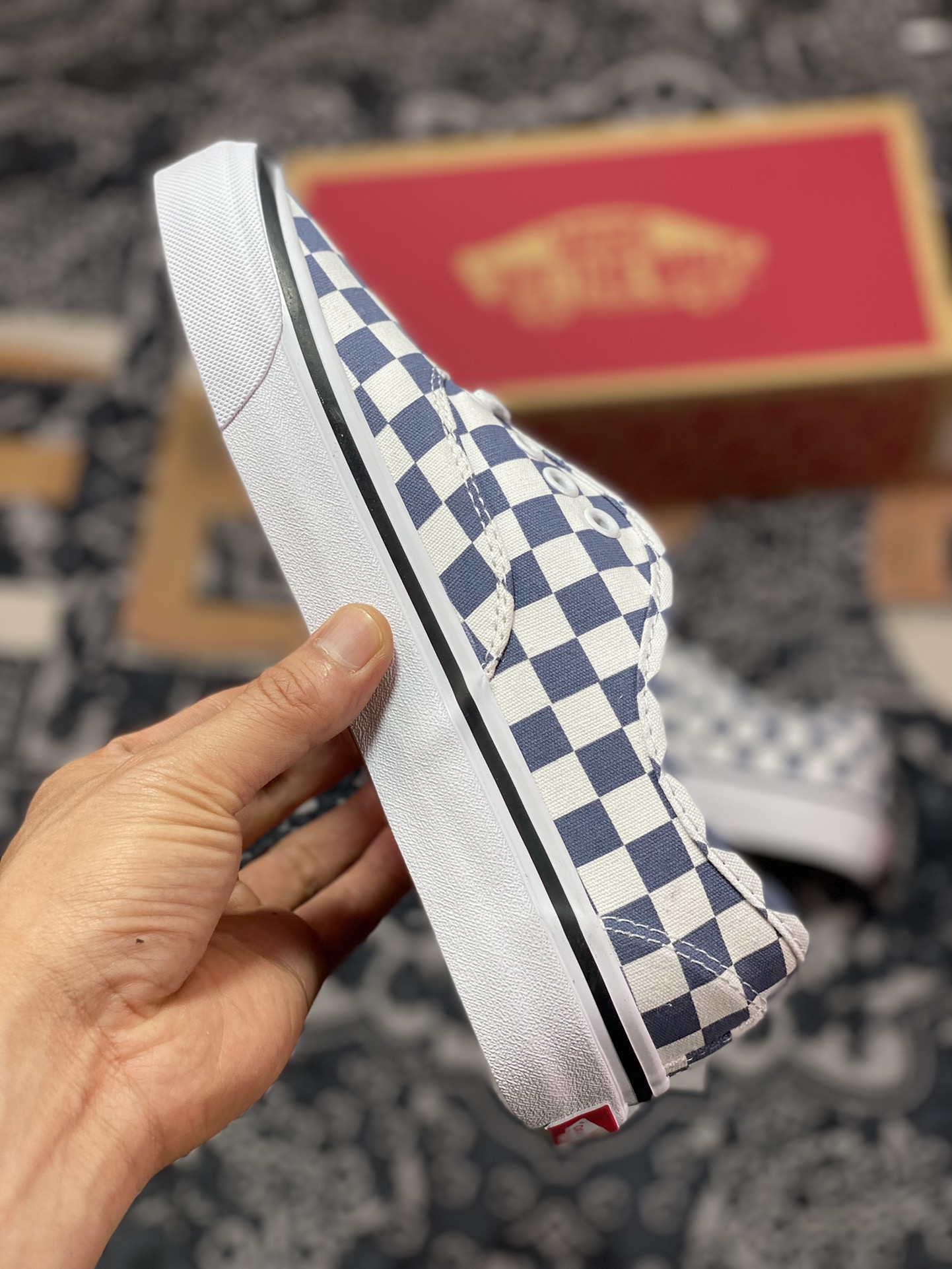 Vans Authentic 44 DX Grey and White Checkerboard Sneakers