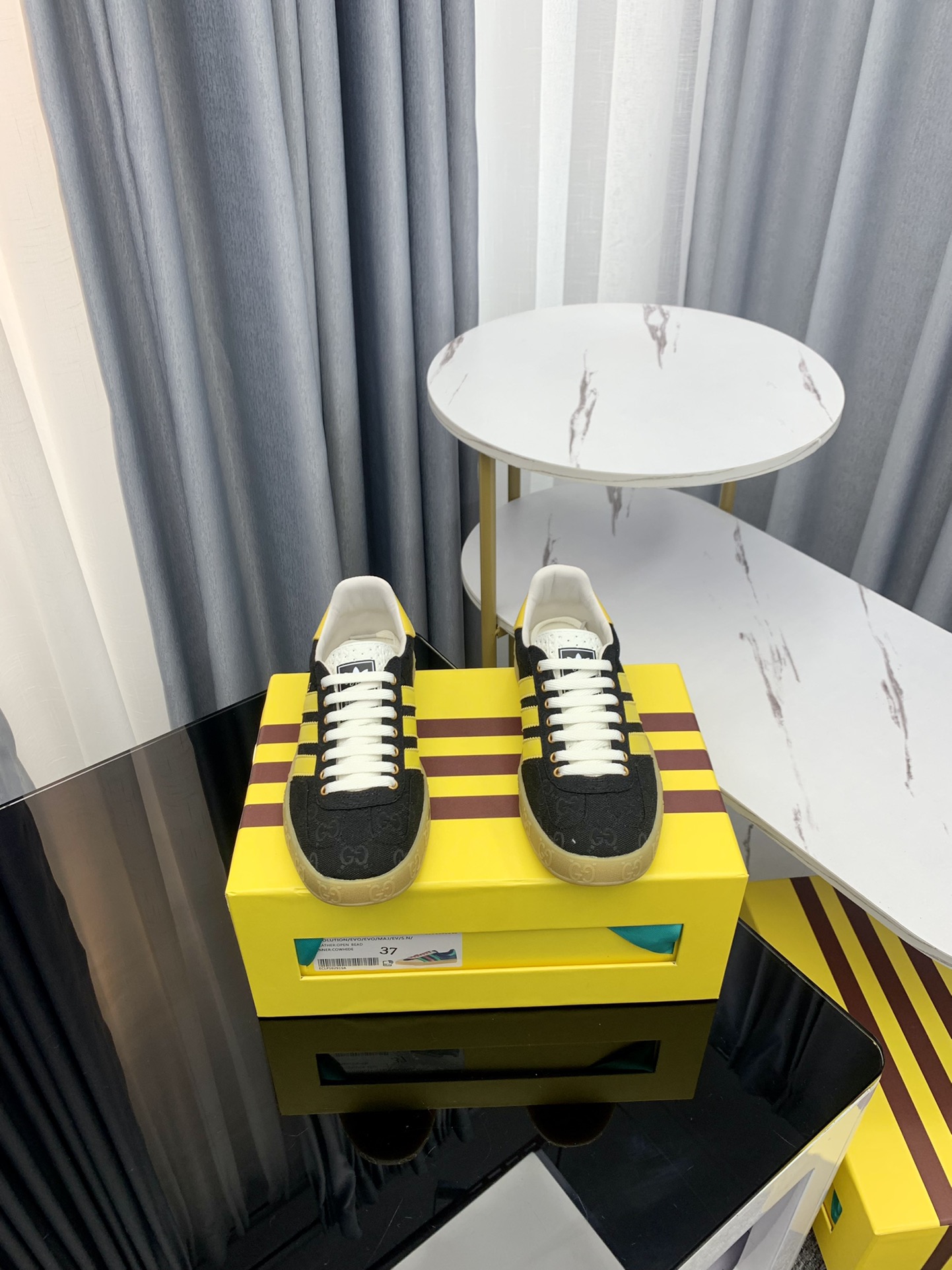 /Top Version Par recién actualizado adidas x Gucci Co-branded Sneakers Zapatillas de deporte casual 