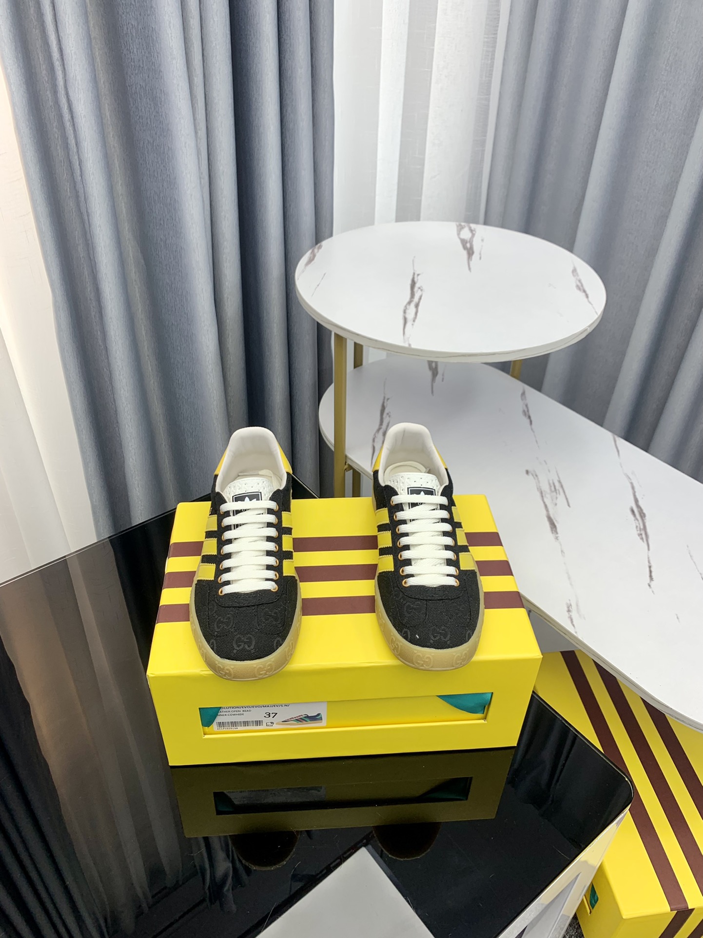 /Top Version Par recién actualizado adidas x Gucci Co-branded Sneakers Zapatillas de deporte casual 