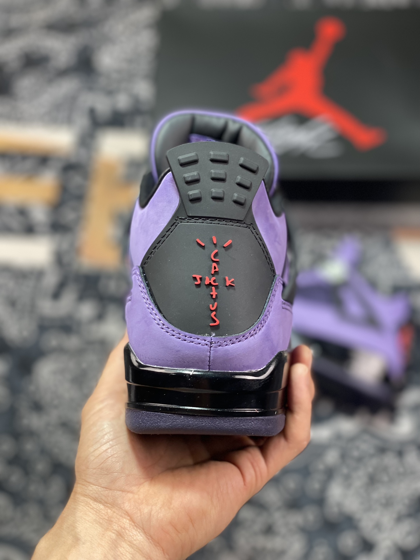 Air Jordan 4 TS Black Purple AJ4-766302 produced by Dongguan factory