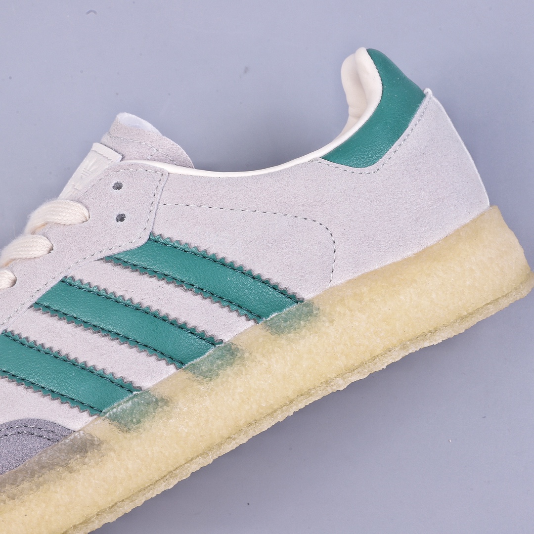 Kith x Clarks x Adidas Originals Samba 8th Street three-party joint beige green samba training shoes ID7297