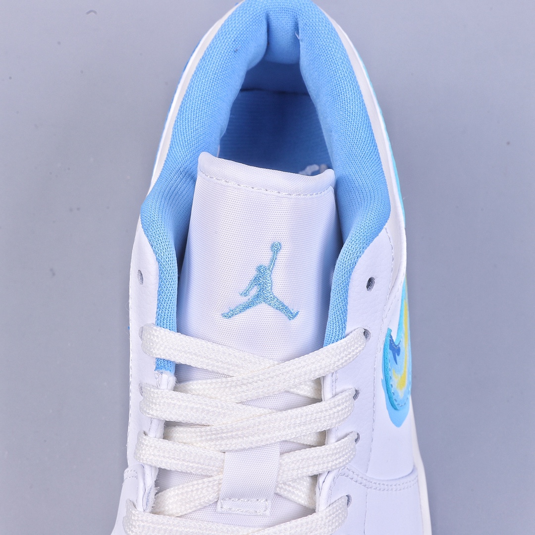 Air Jordan AJ1 Low Low-top Flame North Carolina Blue FJ7219-441