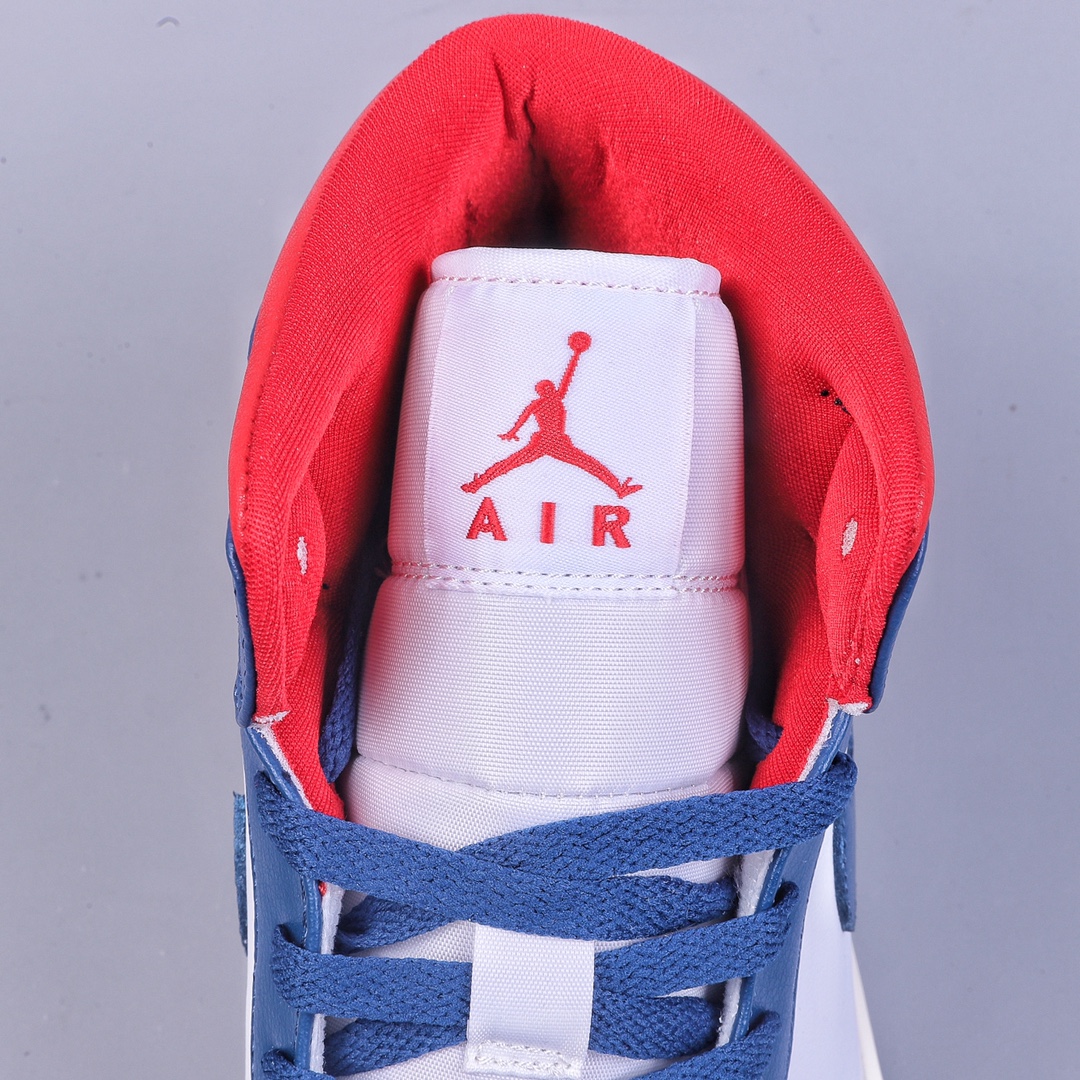 Air Jordan 1 Mid ”French Blue” AJ1 Jordan 1 red and blue stitching