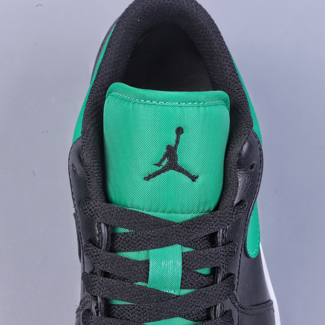 DT Air Jordan AJ1 Low Low-top Series Black Green Toe 553558-065