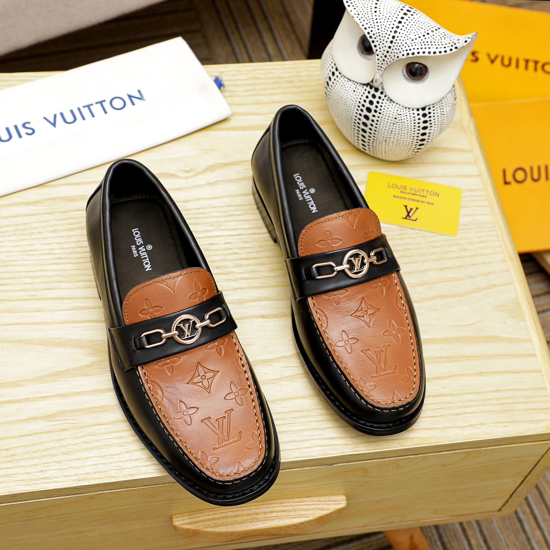 Louis Vuitton Schuhe Lederschuhe Männer Rindsleder Lässig