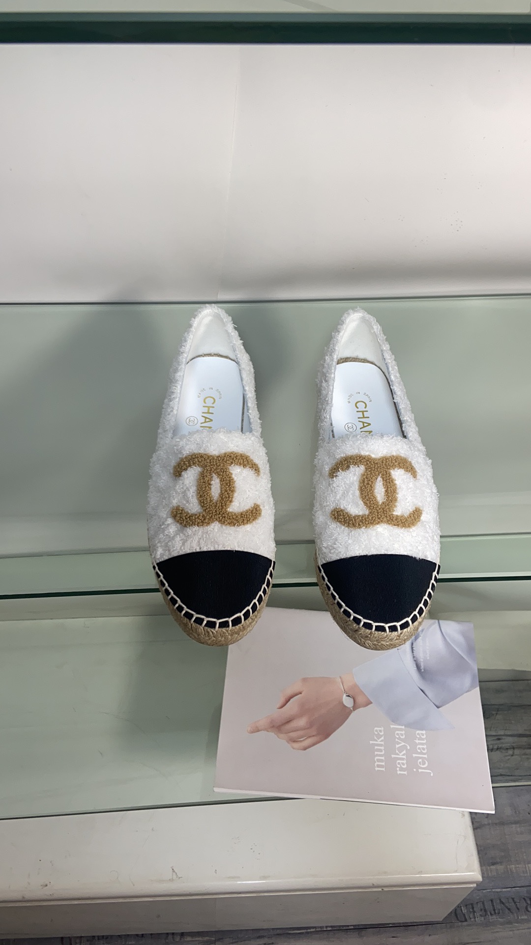 mejor diseñador en línea barato
 Chanel Zapatos Alpargatas Piel de oveja