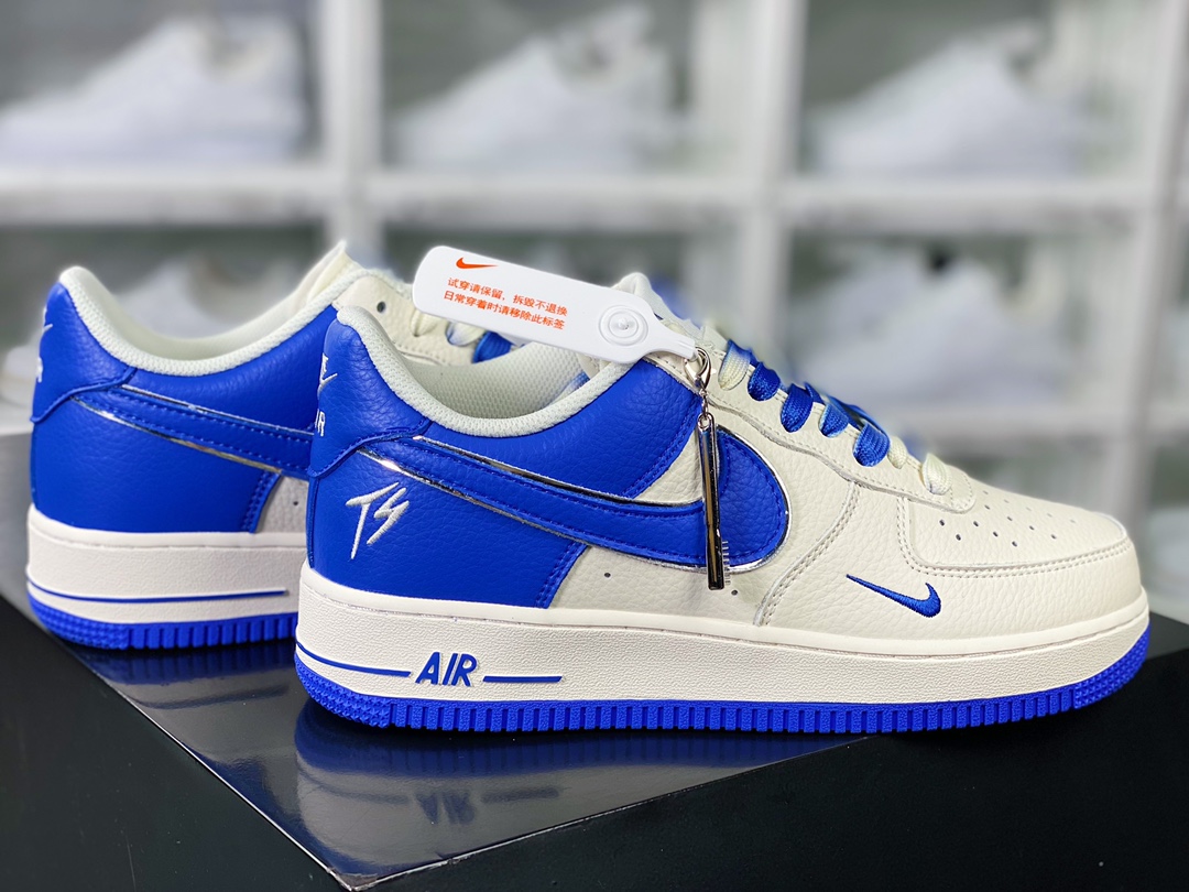 260 Air Force 1 Low"Terror Squad"空军一号经典板鞋“拼接米白黑皇家蓝TS刺绣”lO5636-666