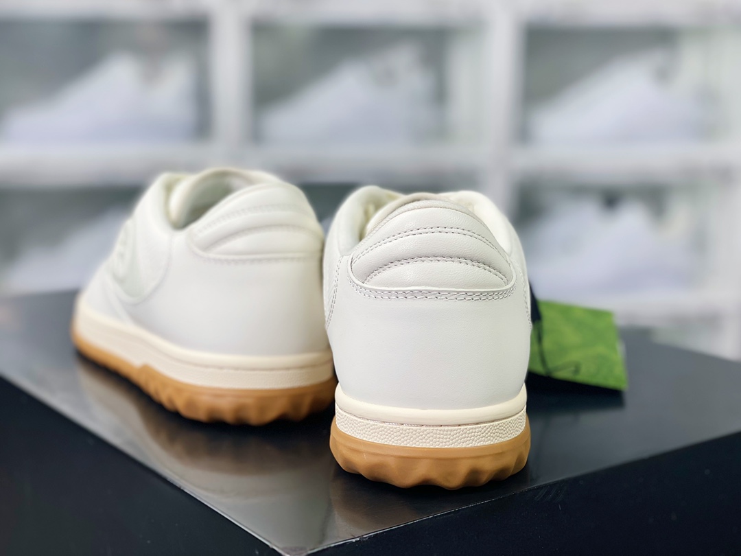 Gucci Mac 80 Low Sneaker series low-top retro versatile casual sports dirty sneakers ”off-white GG embroidered raw rubber sole” 747953 AAB8C 9110