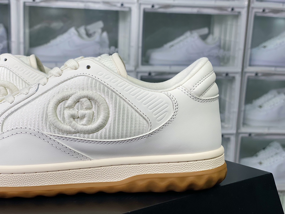 Gucci Mac 80 Low Sneaker series low-top retro versatile casual sports dirty sneakers ”off-white GG embroidered raw rubber sole” 747953 AAB8C 9110