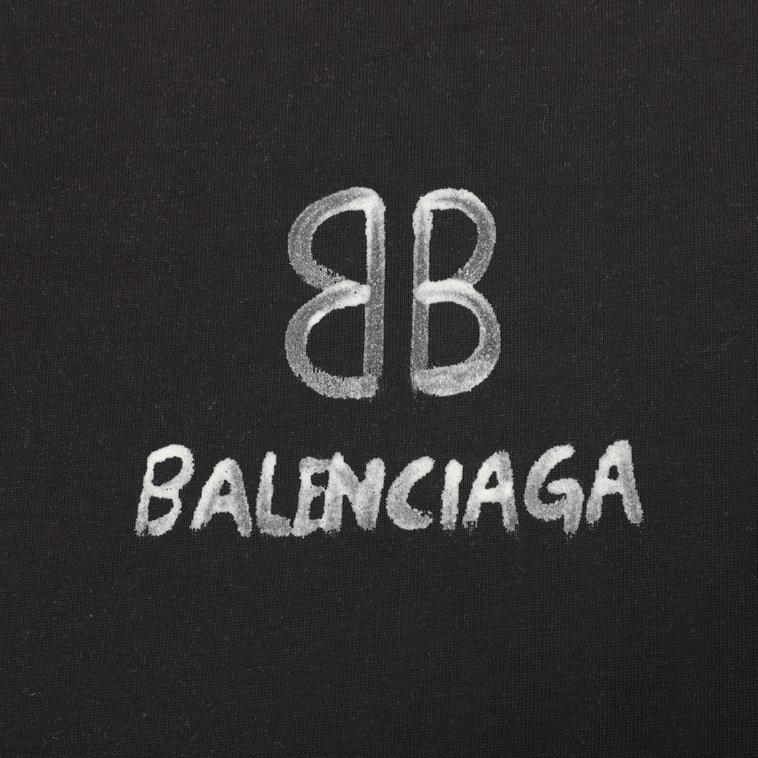 Balenciaga 巴黎世家 2022新款后背双B夜光短袖 夜光粉印花