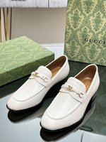 The Quality Replica
 Gucci Loafers Single Layer Shoes Gold Green Weave Genuine Leather Sheepskin Fall Collection Vintage
