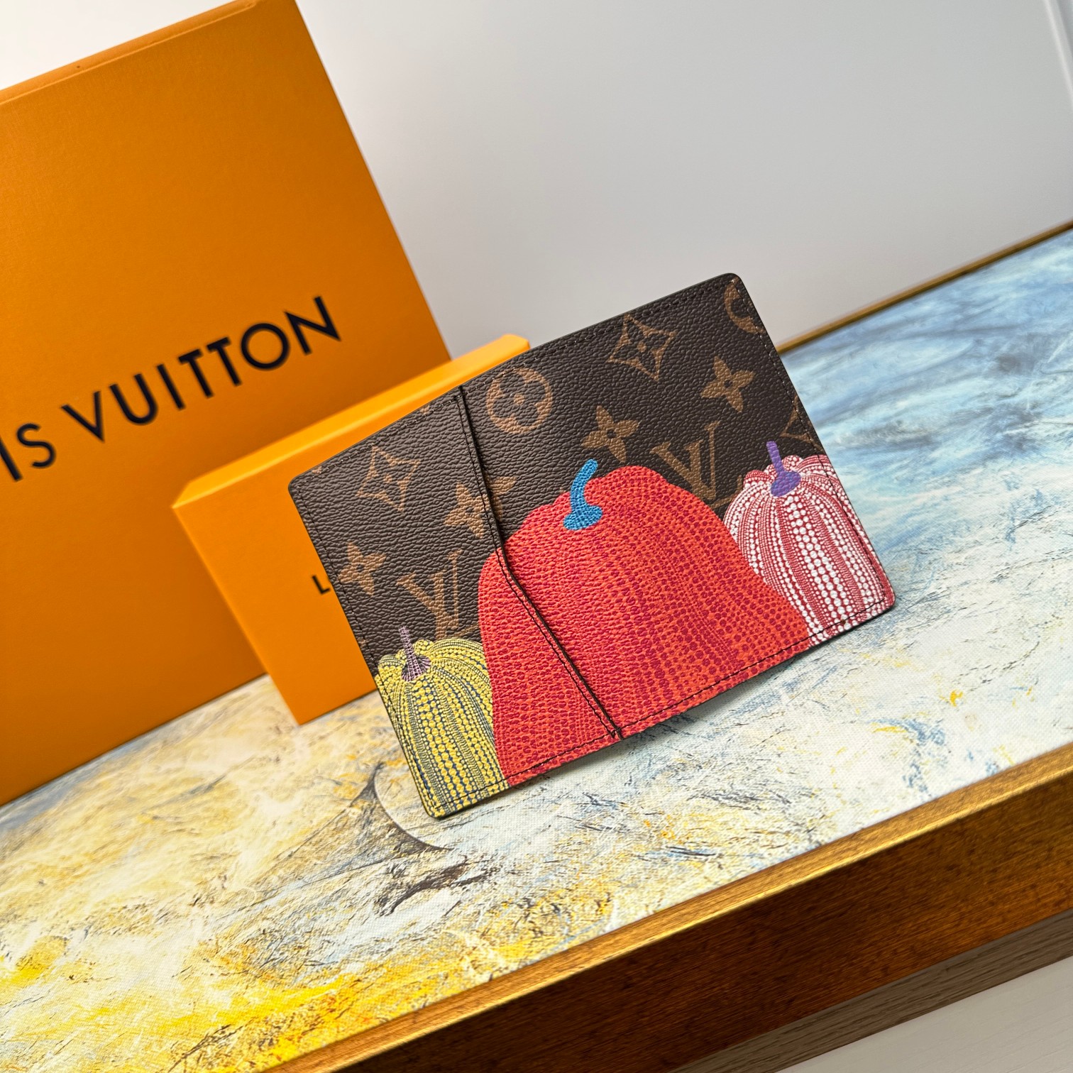 Leather card holder front view
