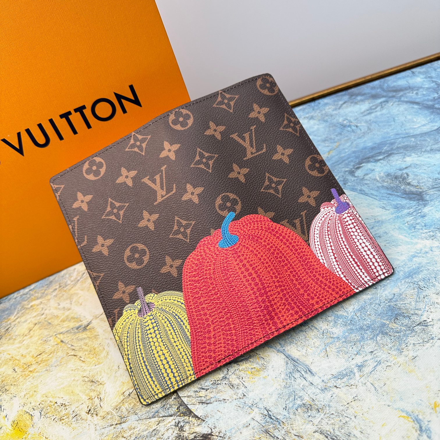 Interior details of the leather wallet.