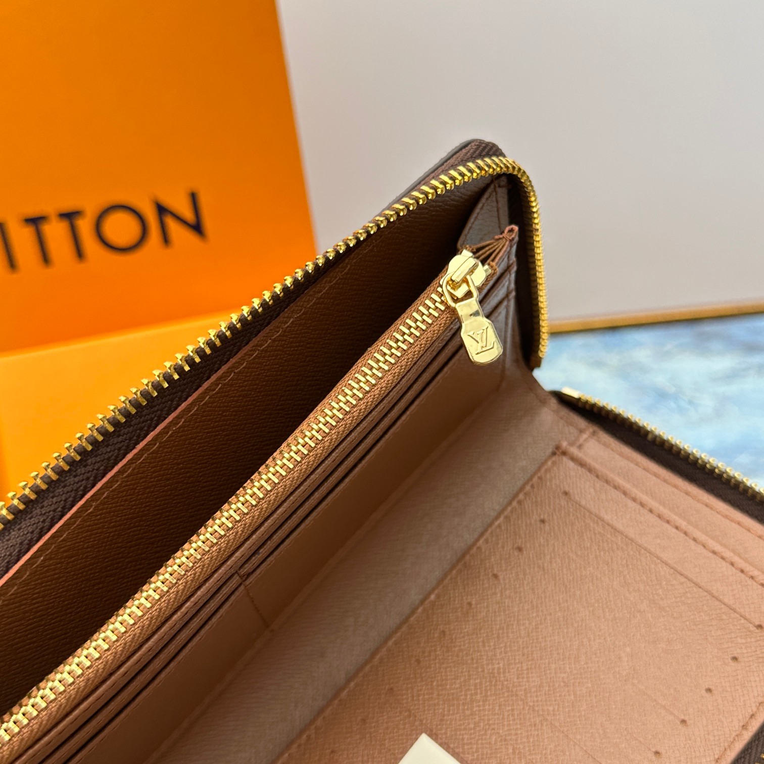 Leather wallet in hand