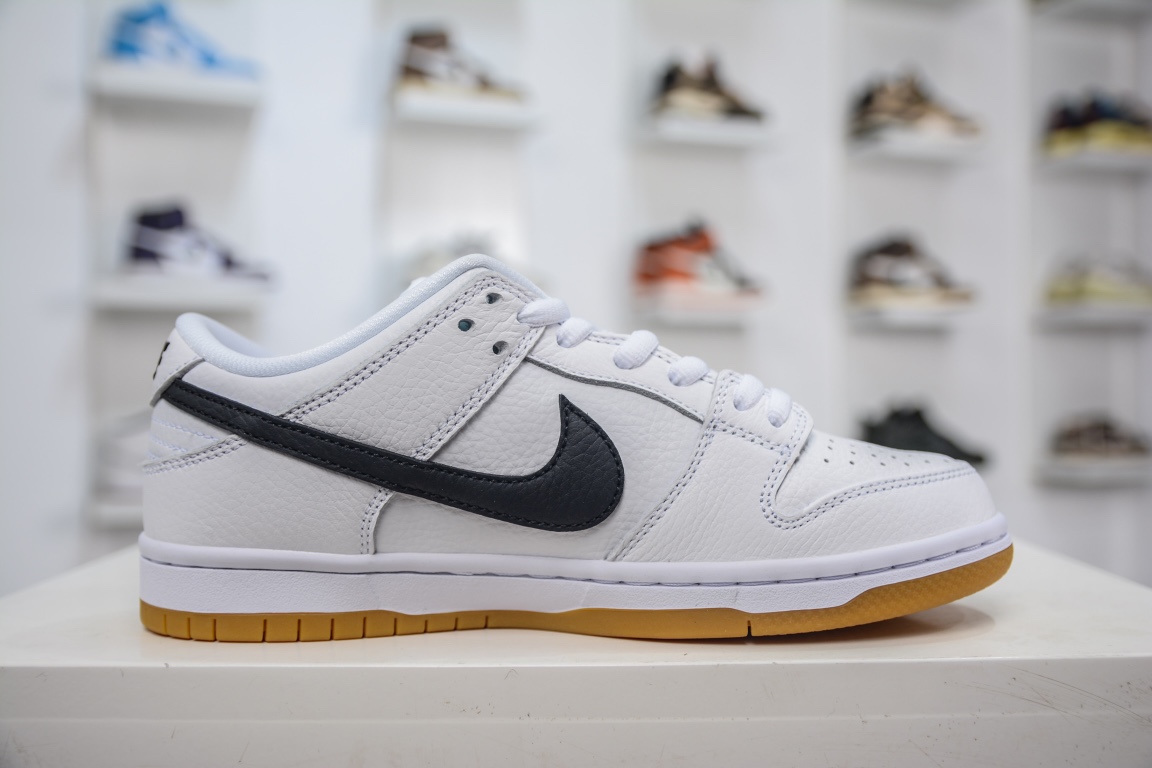 AY version of Nike Dunk SB Low white and black raw rubber CD2563-100