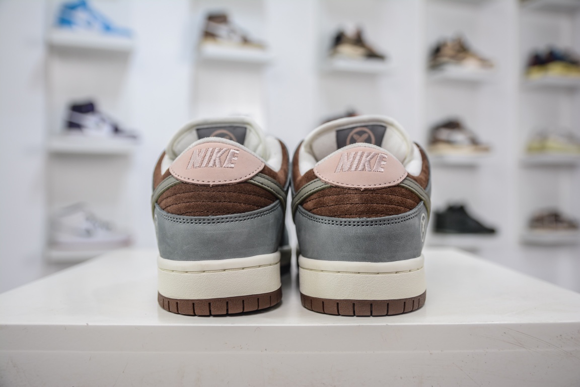 T Pure Original Yuto Horigome x Nike SB Dunk Low Feather Joint Model White Gray Brown FQ1180-001