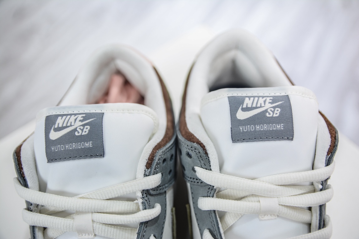 T Pure Original Yuto Horigome x Nike SB Dunk Low Feather Joint Model White Gray Brown FQ1180-001