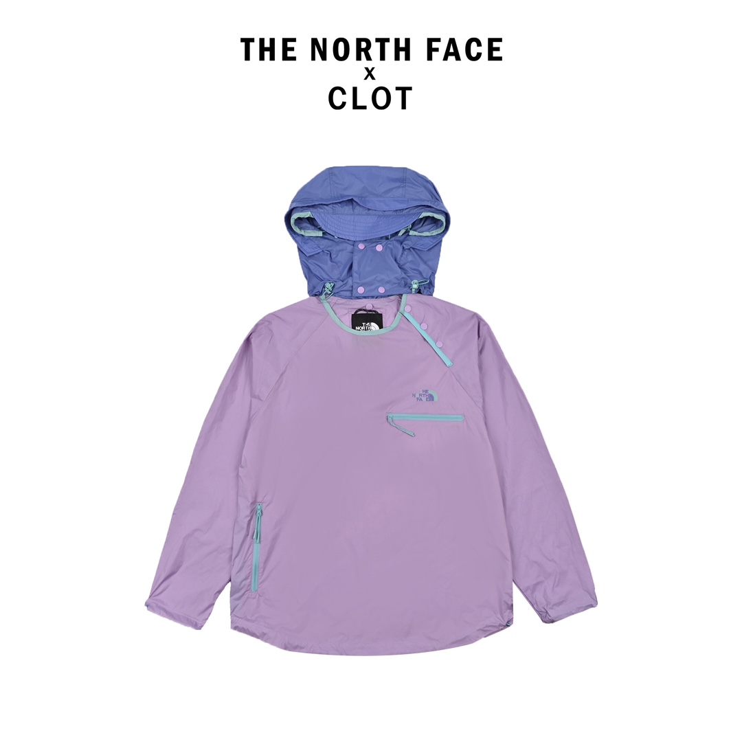 280（高端原版） THE NORTH FACE xCLOT联名款SS23 Logo刺绣连帽防风夹克