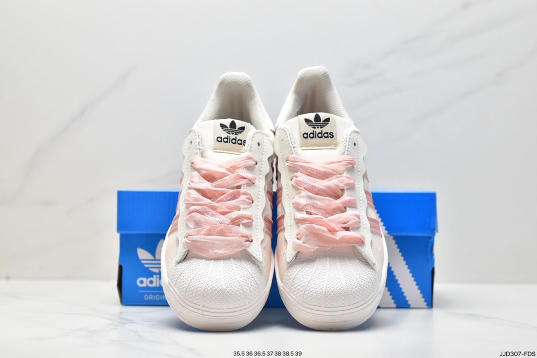 adidas/clover top layer leather shell head SUPERSTAR couple sneakers IE6976